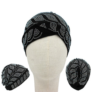 BLACK TURBAN RHINESTONES ( 1434 BK )