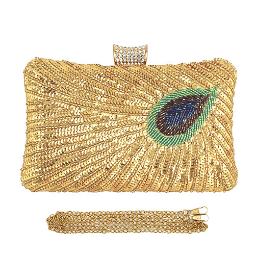 GOLD PEACOCK BAG ( 1444 GD )