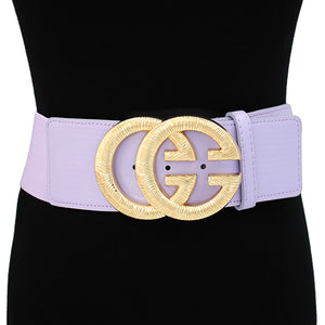 LIGHT PURPLE STRETCH BELT WITH GOLD ( 1521 GDLPU )