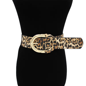 Animal Print Stretch Belt ( 1524 GDLEO )
