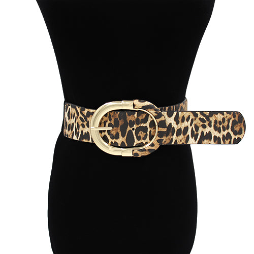 Animal Print Stretch Belt ( 1524 GDLEO )