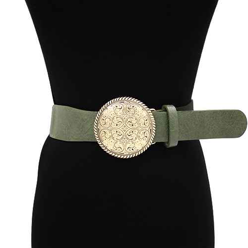 OLIVE GREEN GOLD BELT ( 1641 OLGD )