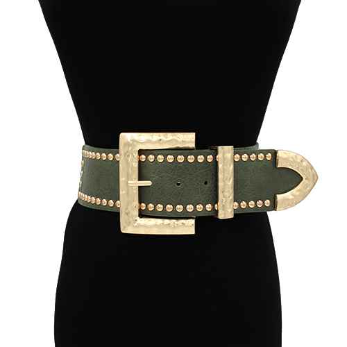 OLIVE GREEN GOLD BELT ( 1648 OLGD )