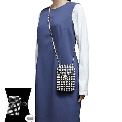 BELT FANNY PACK CROSS BODY BAG ( 2779 BKWHT )