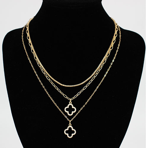 QUATREFOIL NECKLACE ( 5016 GDCLR )