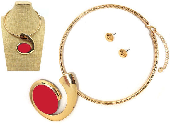 Necklace Set Pendant Red ( 8817 GDRE )