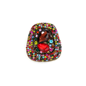 MULTI COLOR STONE BROOCH ( 2004 MLT )