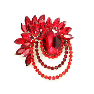 GOLD BROOCH RED STONES ( 2007 LSM )