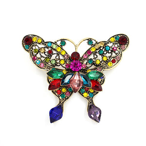 MULTI COLOR STONES BUTTERFLY BROOCH ( 2019 MLT )