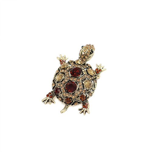 GOLD TURTLE BROOCH TOPAZ STONES ( 2024 LCT )