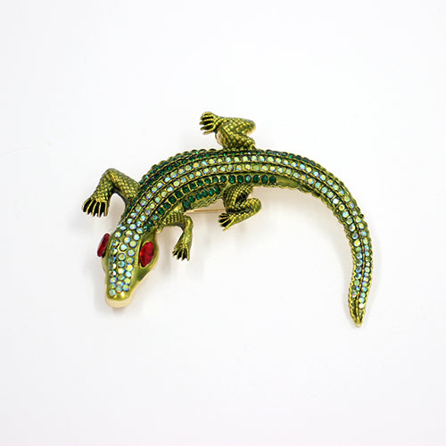 GREEN REPTILE BROOCH ( 2026 GN )