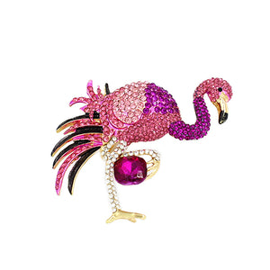 FUCHSIA FLAMINGO BROOCH ( 2160 FSH )