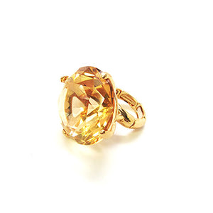 1.25" Gold Stretch Ring with Large TOPAZ Diamond Shape Stone ( 2001 GDLCT )