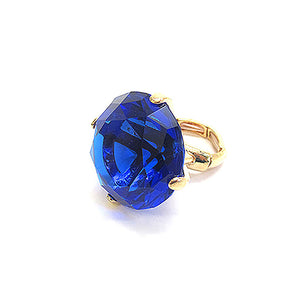 1.25" Gold Stretch Ring with Large BLUE Diamond Shape Stone ( 2001 GDSAP )