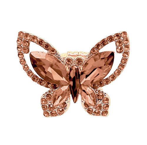 GOLD BUTTERFLY RING TOPAZ STONES ( 2013 GDLCT )