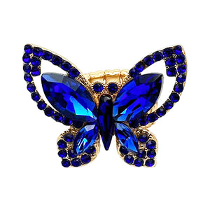 GOLD BUTTERFLY RING BLUE STONES ( 2013 GDSAP )