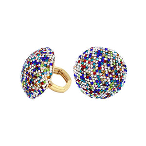 GOLD DOME STRETCH RING MULTI COLOR STONES ( 2023 GDMLT )