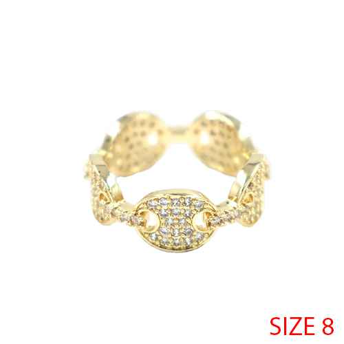 GOLD RING CLEAR STONES SIZE 8 ( 2158 8GD )