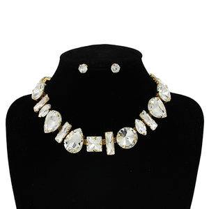 GOLD NECKLACE CLEAR STONES ( 2110 GDCLR )