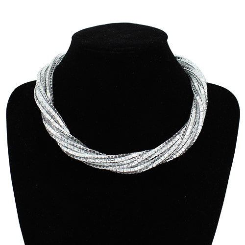 SILVER CLEAR NECKLACE ( 2141 RDCLR )