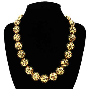 Leopard Print Ball Necklace ( 2187 )