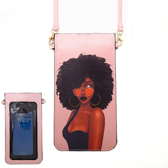PINK FASHION LADY Phone Pouch Easy Touch ( 6185 )