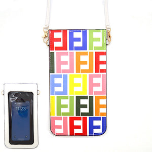 WHITE MULTI COLOR Phone Pouch Easy Touch ( 6185 FNDWHT )