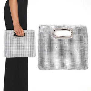 RHINESTONE BAG METAL HANDLE ( 6194 SIV )