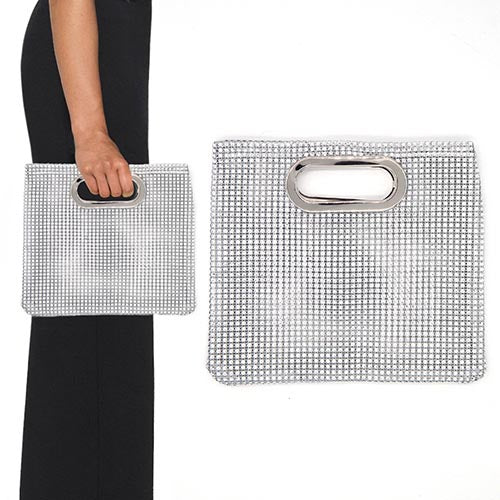 RHINESTONE BAG METAL HANDLE ( 6194 SIV )