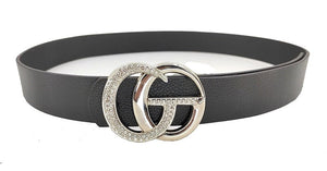 BLACK BELT SILVER G CLEAR STONES Regular Size ( 0008 SABK )