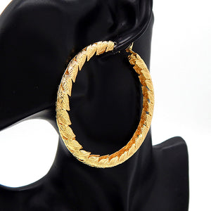 GOLD HOLLOW METAL HOOP EARRINGS ( 3252 GD )