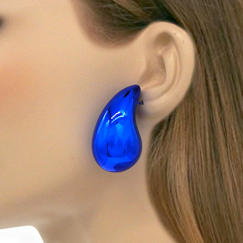 BLUE TEARDROP SHAPE EARRINGS ( 3256 BLU )