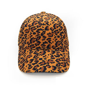 LEOPARD PRINT VELVET BASEBALL HAT ( 3391 BRW )