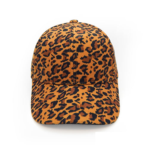 LEOPARD PRINT VELVET BASEBALL HAT ( 3391 BRW )