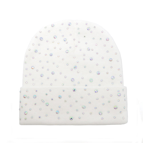 RHINESTONE BEANIE ( 3439 WHTAB )