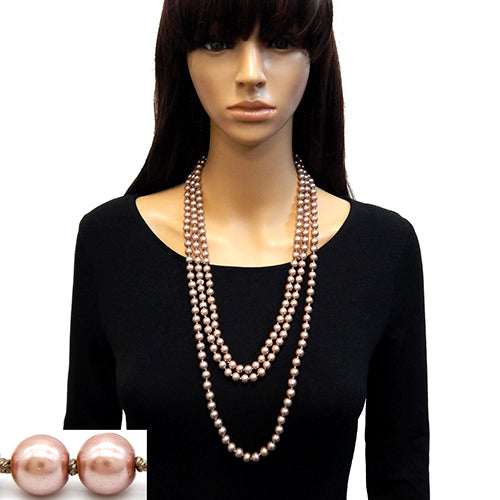 CHAMPAGNE PEARL NECKLACE ( 3328 CHA )