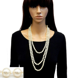 CREAM PEARL NECKLACE ( 3328 CRM)