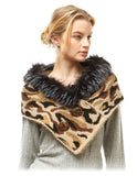 CAMOUFLAGE TUBE SCARF FAUX FUR ( 1004 BEIGE )