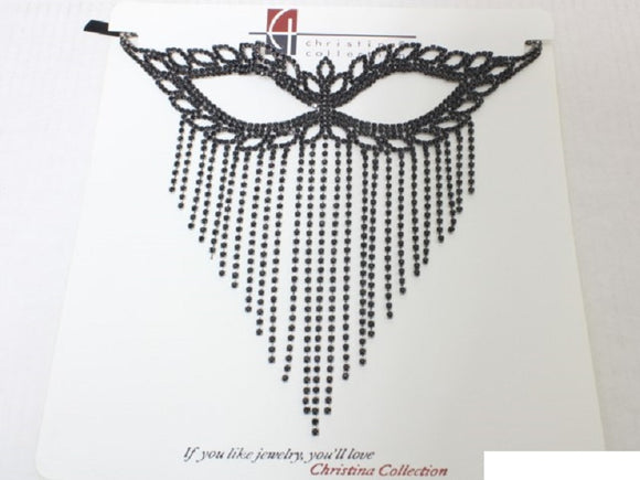 BLACK RHINESTONE MASK ( 1317 BKBK )