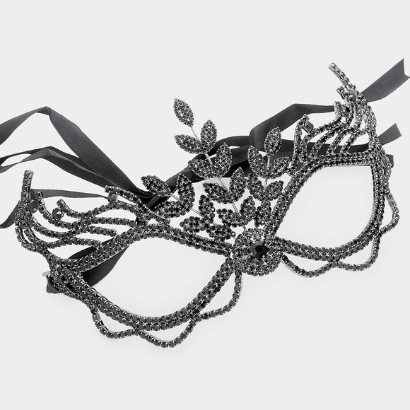 BLACK RHINESTONE MASK ( 1318 BKBK )