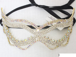 GOLD AB RHINESTONE MASK ( 1335 GAB )