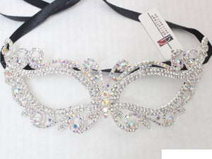 SILVER AB RHINESTONE MASK ( 1336 SAB )