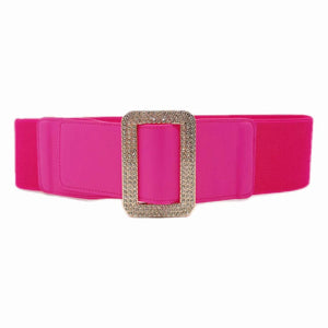 FUCHSIA GOLD STRETCH BELT ( 0230 GDFU )