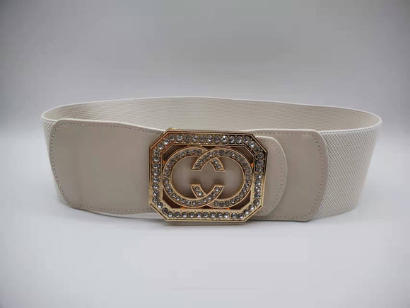 OFF WHITE GOLD STRETCH BELT ( 0231 GENU )