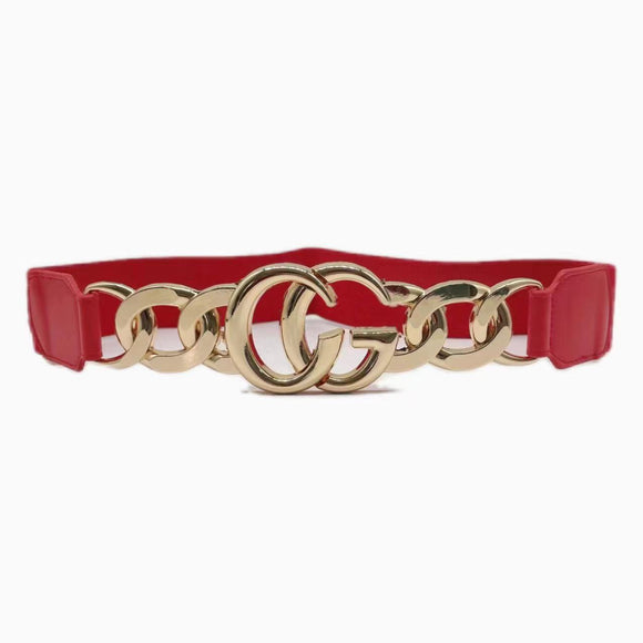 RED GOLD STRETCH BELT ( 0256 GDRE )