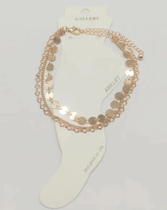 GOLD ANKLET DISCS ( 0338 GDXX )