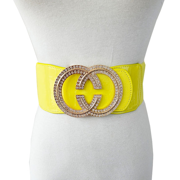 NEON YELLOW GOLD STRETCH BELT ( 0359 GDNY )