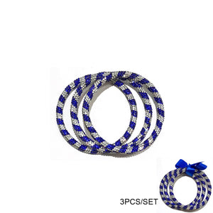 3 WHITE BLUE BANGLE SET ( 01 WHBL )