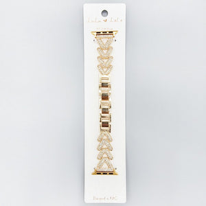 GOLD CLEAR STONES WATCH BAND ( 1562 GD )