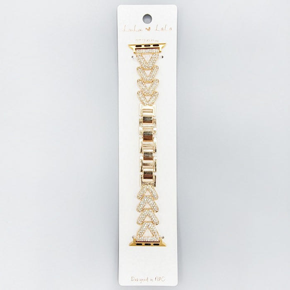 GOLD CLEAR STONES WATCH BAND ( 1562 GD )